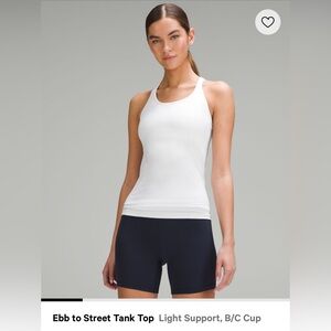 Lululemon ebb to street tank top- white size 6